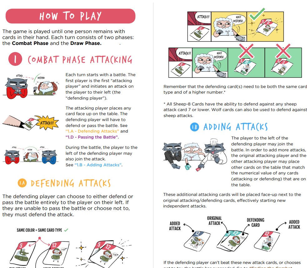 ohsheepcards's tweet photo. Here's a sneak peak of the Oh Sheep rulebook with all new illustrations. It sure does beat the previous Google Doc version we created if you ask us 😉. Check out the full rulebook at https://t.co/KMus3Fp9s7 https://t.co/NHXJsPJEf5