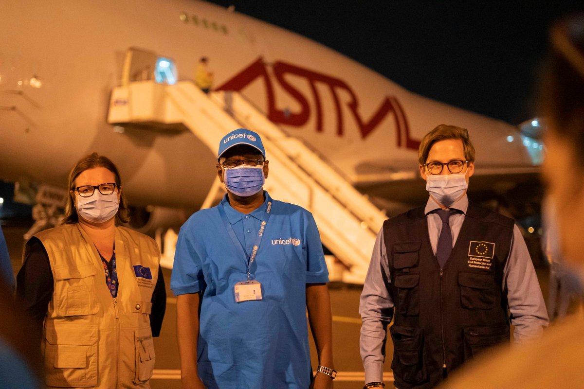 MPPeterE's tweet photo. SE responsible for EU Humanitarian Air Bridge to #Sudan together with @eu_echo. The first flight departed yesterday with supplies to support the country in fight against #covid19. Sweden supports several organisations sending supplies, i.a. @UNICEF, @UNFPA &amp; @MSF. #TeamEurope https://t.co/a2vNaO7dBO