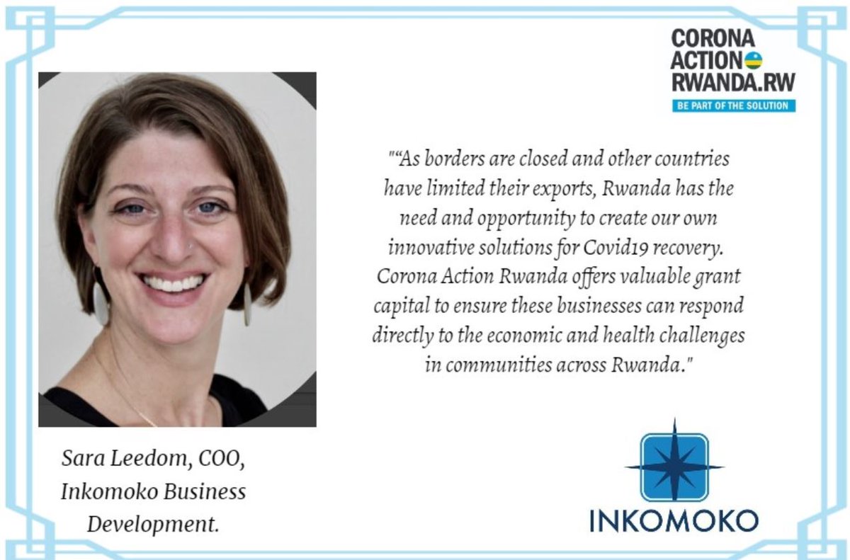 Read more about the four winners of <a href="/CoronaActionRW/">Corona Action Rwanda</a> grant and what partners including Inkomoko's COO <a href="/saraeleedom/">Sara Leedom</a> have said about this initiative👇 thecordtech.org/post/corona-ac…