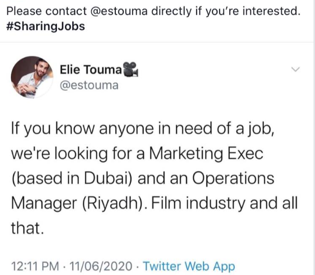 johnmander's tweet photo. @estouma I have just seen the attached post and would be very interested in knowing more. Please contact +97150148674 (What's App etc.). I am in Dubai and able to start immediately. I am currently involved in Culture. https://t.co/B66wwAgkB2