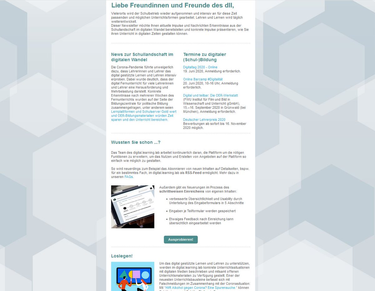 digilearninglab's tweet image. In unserem aktuellen Newsletter des digitallearninglab.de dreht sich alles rund um neue Funktionen auf der Plattform, Termine zu digitaler (Schul-)Bildung und konkrete Unterrichtsimpulse in aktuellen Zeiten.
t1p.de/dll-newsletter…
#twlz #digiHH #oerBausteineHH #OERde
