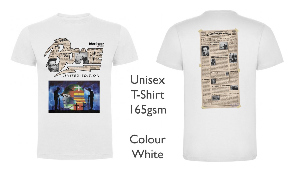 etsy.com/listing/790948… 
A very special T-shirt with loads of Bowie history stories about his Spanish links.
We all love T-Shirts and we have a large selection to suit all Bowie tastes. Check out our range and wear for the love of Bowie

#stachini #blackstar #davidbowie #bowieart