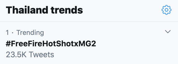 WAIT WHAT!!!! TRENDING NO 1 IN THAILAND ALREADY!!!! 

#FreeFireHotShotxMG2