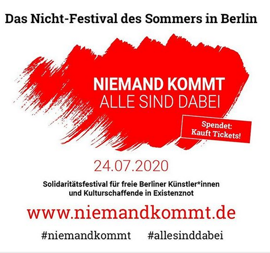 KoaFreieSzeneB's tweet photo. #niemandkommt #allesinddabei Das Performance-Kollektiv #SheShePop ist am 24. Juli 2020 auch (nicht) dabei! (fb) https://t.co/8iwcKzmWc4 #Kunst #Kultur #Berlin #FreieSzene #Solidarität #Festival https://t.co/RwpJmHtsnC