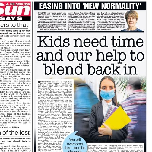 Great piece by Dr Elaine Lockhart in <a href="/ScottishSun/">The Scottish Sun</a> today on how to help our children and young people cope with the easing of lockdown #COVID19  #MentalHealthMatters