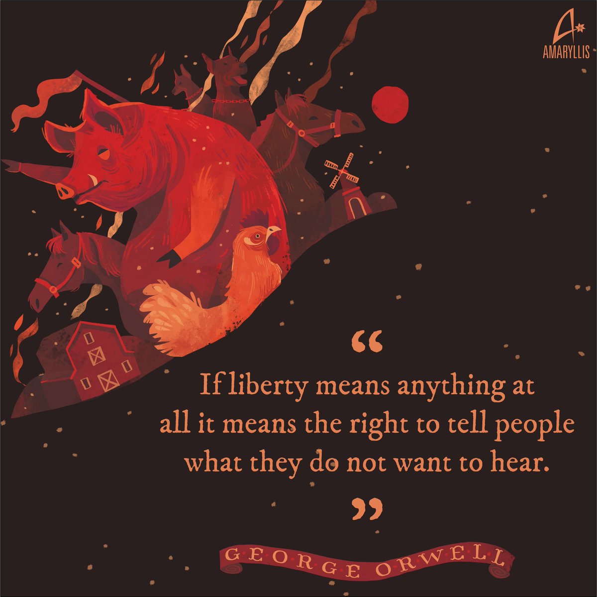 AmaryllisManjul's tweet photo. Quote of the day!✨
#animalfarm #georgeorwell #georgeorwellanimalfarm #grorgeorwellbooks #2020classics #amaryllogues #amaryllispublishing #quoteoftheday https://t.co/xoqqXmOyKI
