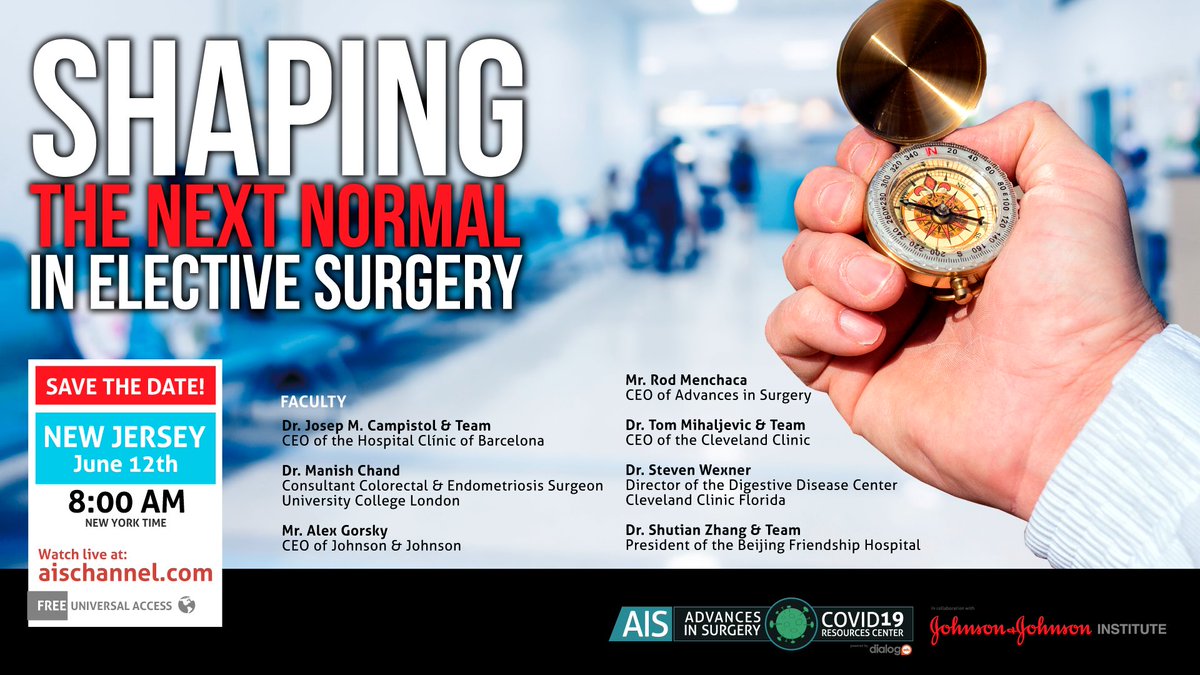 AIS Channel (@aischannel) on Twitter photo 📌TOMORROW! Shaping the Next Normal in Elective #Surgery Online Congress. AIS Channel always connecting the surgical community all over the world🌐 aischannel.com <a href="/JNJNews/">Johnson & Johnson</a> #AdvancesInSurgery #AgainstCOVID19 #COVID_19 <a href="/gmboland/">Genevieve Boland, MD, PhD</a> @drsuswarner <a href="/michaelgleiber/">Michael Gleiber MD</a> <a href="/motazqadan/">Motaz Qadan, MD, PhD</a> 📌TOMORROW! Shaping the Next Normal in Elective #Surgery Online Congress. AIS Channel always connecting the surgical community all over the world🌐 aischannel.com <a href="/JNJNews/">Johnson & Johnson</a> #AdvancesInSurgery #AgainstCOVID19 #COVID_19 <a href="/gmboland/">Genevieve Boland, MD, PhD</a> @drsuswarner <a href="/michaelgleiber/">Michael Gleiber MD</a> <a href="/motazqadan/">Motaz Qadan, MD, PhD</a>