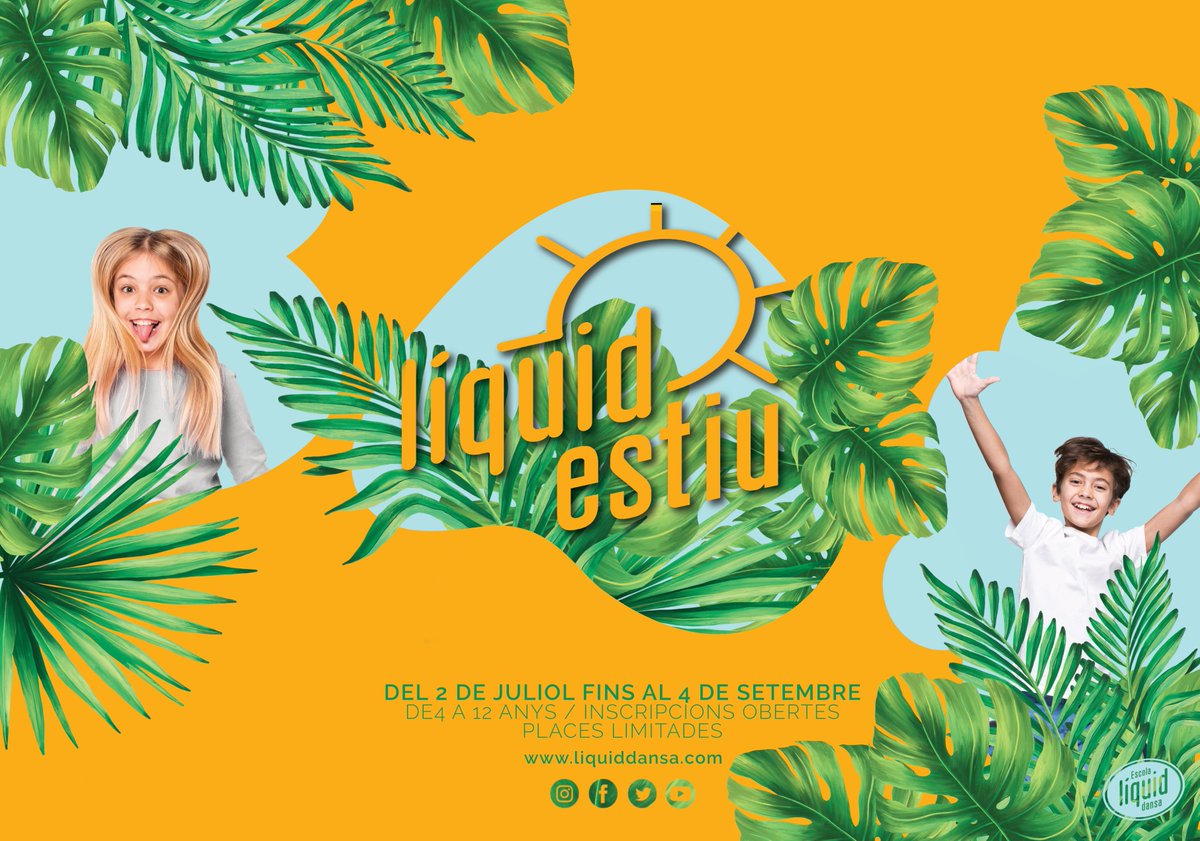 📌 LÍQUID ESTIU 2020 - INSCRIPCIONS OBERTES

💻 Tota la informació a liquiddansa.com/liquidestiu

‼️ Un Líquid Estiu adaptat a les mesures COVID-19. Alerta perquè hi ha límit de places!

😎🌞 Vine a passar l'estiu ballant i compartint activitats artístiques amb nosaltres!