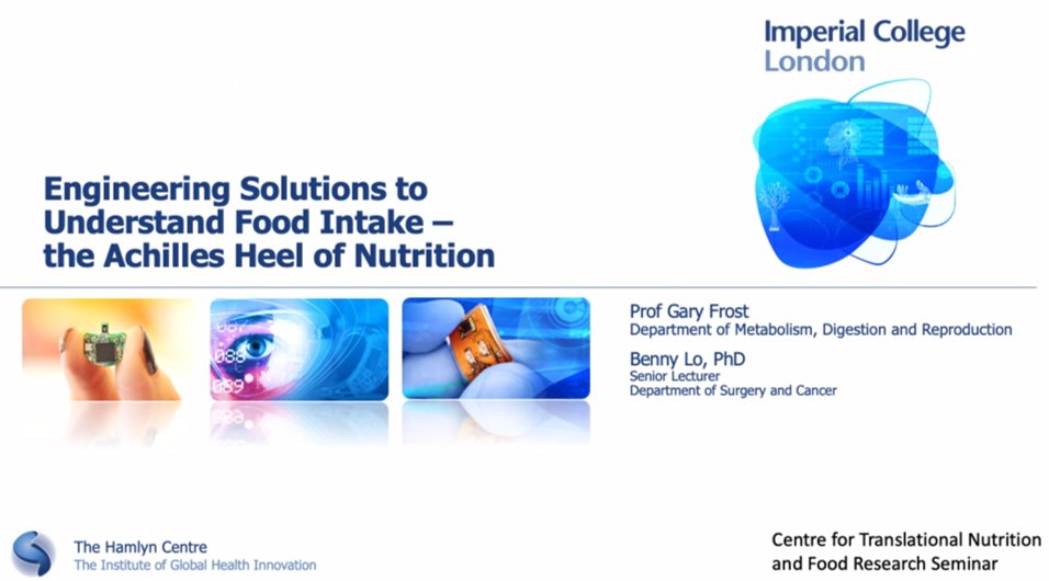Really interesting hearing <a href="/ImperialMed/">Imperial Medicine</a> <a href="/ImperialNutr/">Imperial Nutrition and Food</a> online seminar with Professor <a href="/gfrost59/">Gary Frost</a> and Dr <a href="/bennyplo/">Benny Lo</a> discussing engineering solutions to understand food intake in nutrition and future initiatives. Thank you for organising it!