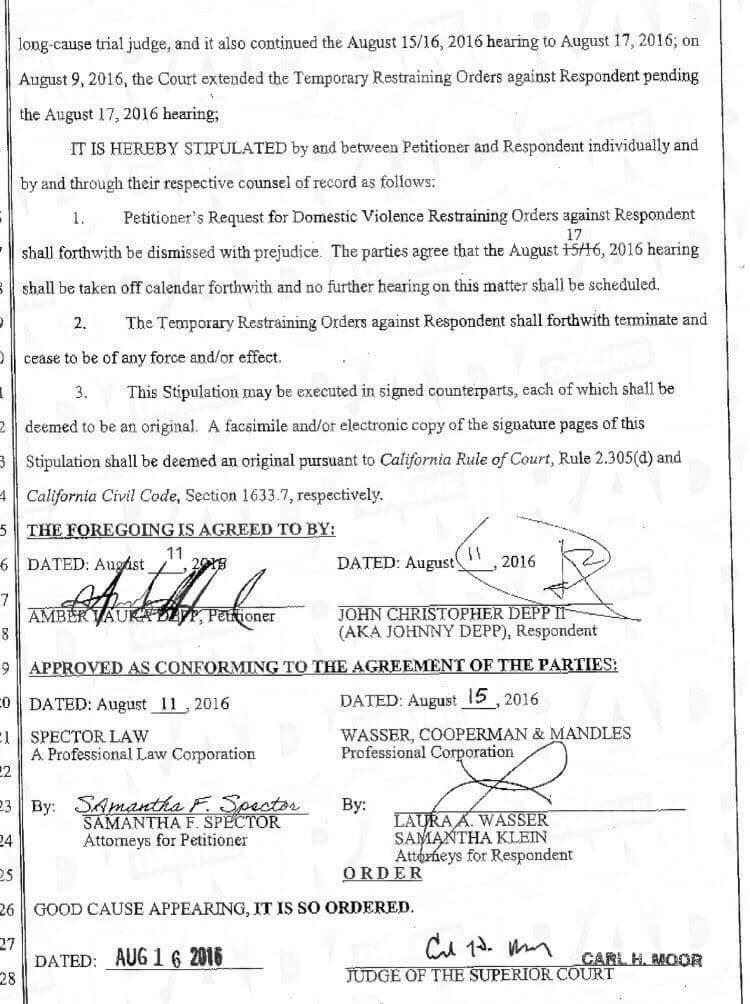 She got a temporary restraining order in May 2016. In January 2017 she got a $7 million settlement. Some people think the money was for the abuse, to "shut her up". Some even say he admitted to abuse. That's lie. The RO order was dismissed WITH PREJUDICE in August 2016.