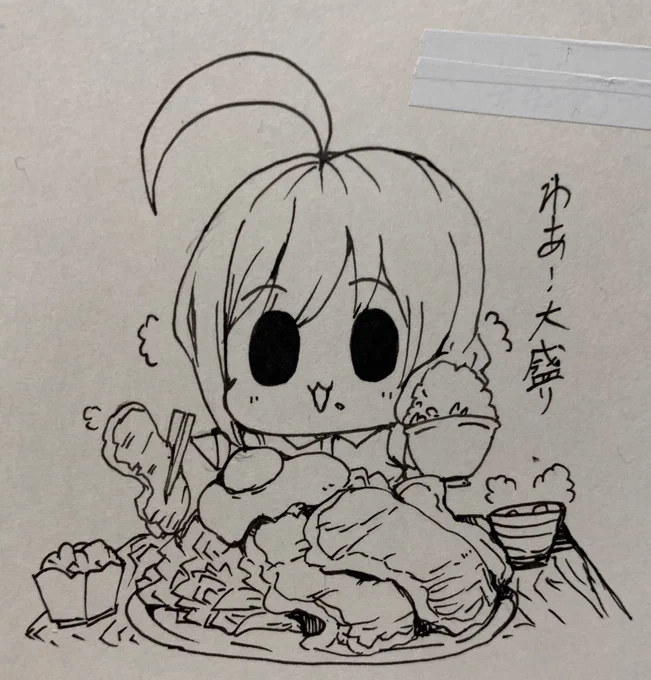 しょうが焼きをいっぱい食べる千雪さん 