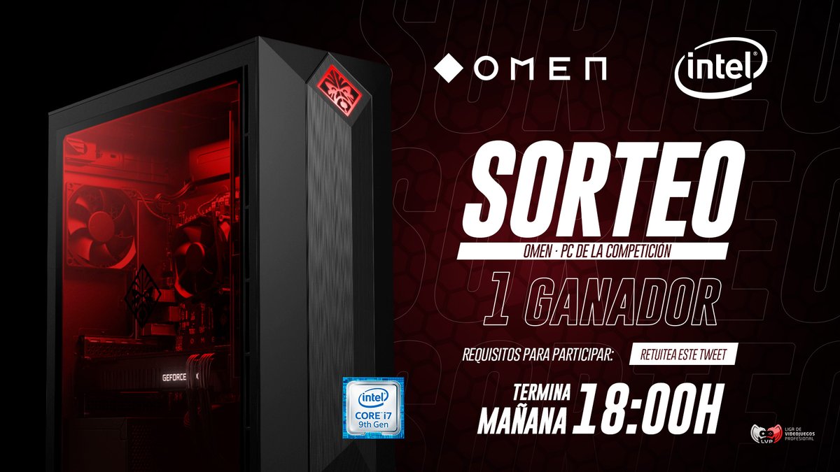 ¡SORTEO!

Para celebrar la llegada de <a href="/OMENbyHP_es/">OMEN España</a> e <a href="/Intel_Spain/">Intel España</a> como patrocinadores de la competición, sortearemos el PC oficial de la Superliga Orange.

✅Para participar: RT al tweet

🗓️ Fecha límite para participar: 12/06 a las 18:00h
📝Bases legales: lvp.global/concursos/