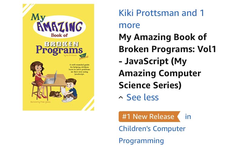 💻🙌🏼⭐️📚<a href="/KIKIvsIT/">KIKIvsIT</a> has made her new book, “My Amazing Book of Broken Programs”, available for FREE on Kindle through 6/13. If you are interested in bringing computer science to a young student, make sure to download, read, and review! 
#KidsCanCode #CSK8 #CS4WV <a href="/CodeWV/">Code West Virginia</a> #CodeWV