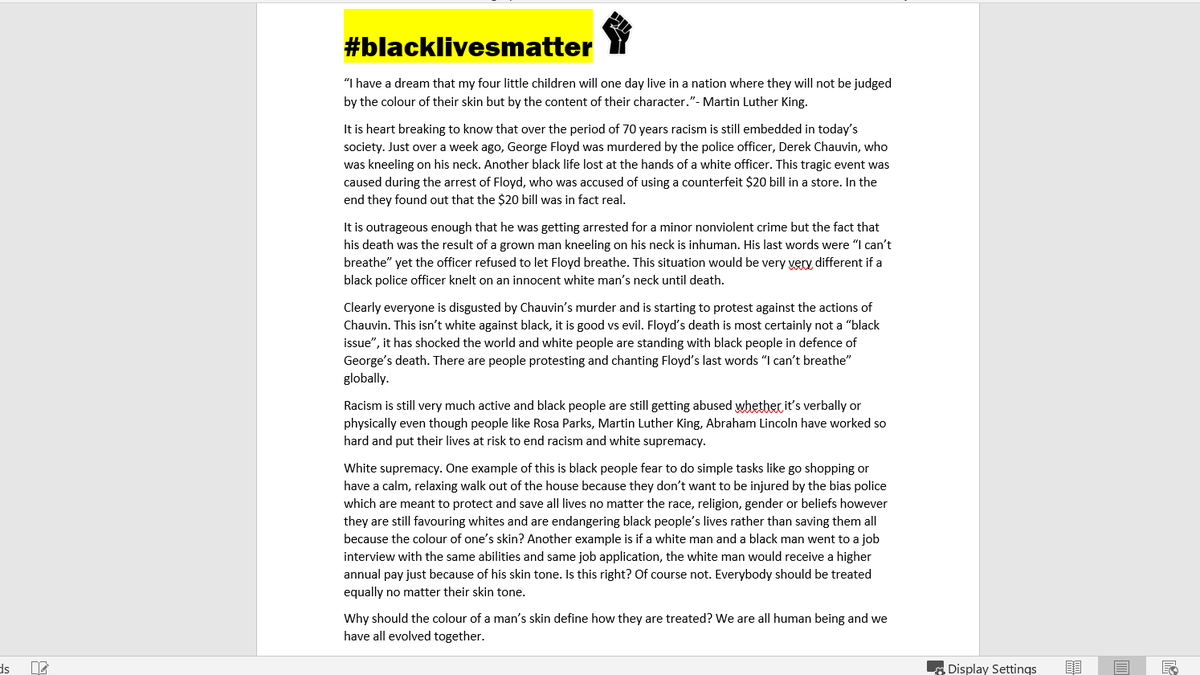 StBernsEnglish's tweet photo. Updated today #blacklivesmatter writing from Year 8 students. The power is in these words which were independently submitted. We all need to listen.
https://t.co/3mNVmvYaxk https://t.co/dQ8ZzT2cQm
