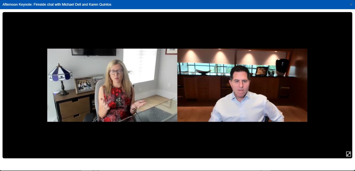 Hearing @MichaelDell and @KarenHQuintos afternoon Keynote at #VirtualConnect, #Iwork4Dell