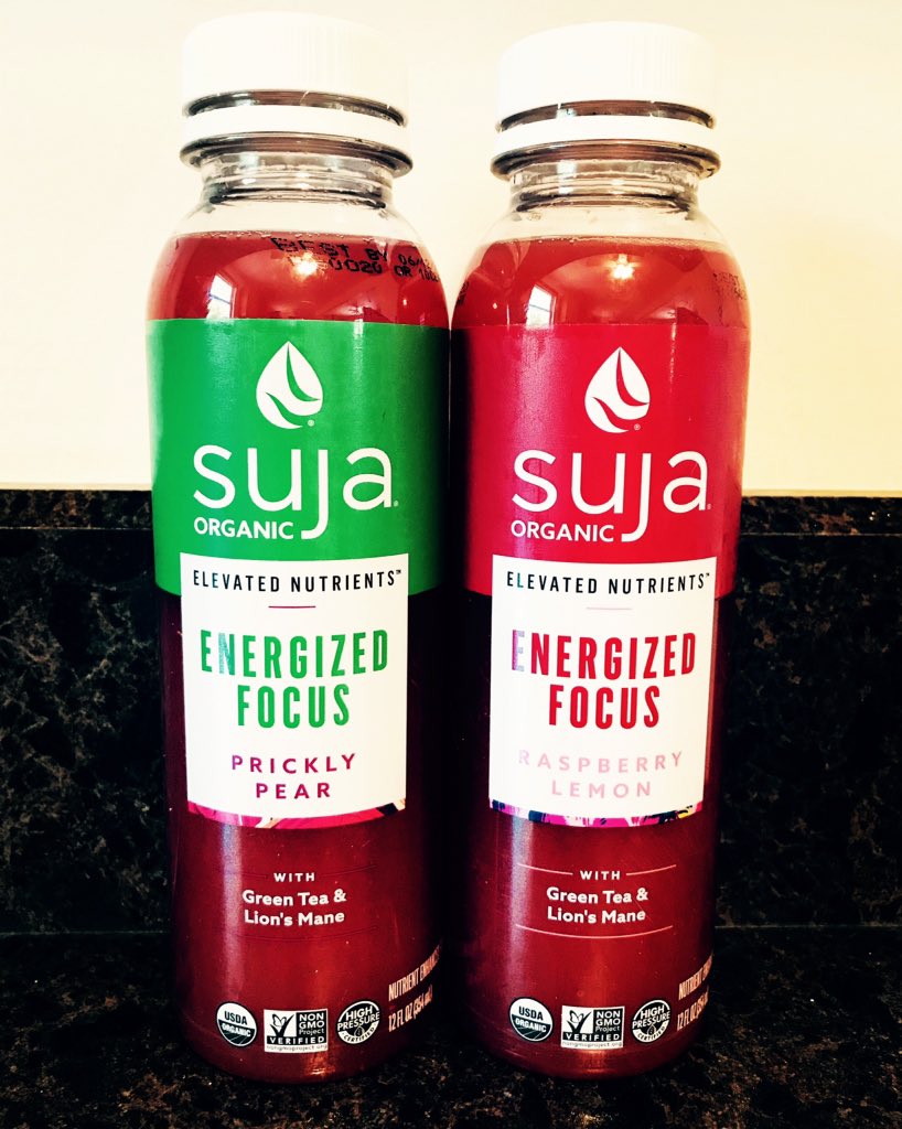 EnergyDrinkJosh's tweet photo. New #Suja #EnergyJuice #PricklyPear and #RaspberryLemon. #EnergizedFocus #Organic #GreenTea #LionsMane #SujaJuice #EnergyDrink #Energy #Juice #Drink @sujajuice https://t.co/ldgYl6gJSn