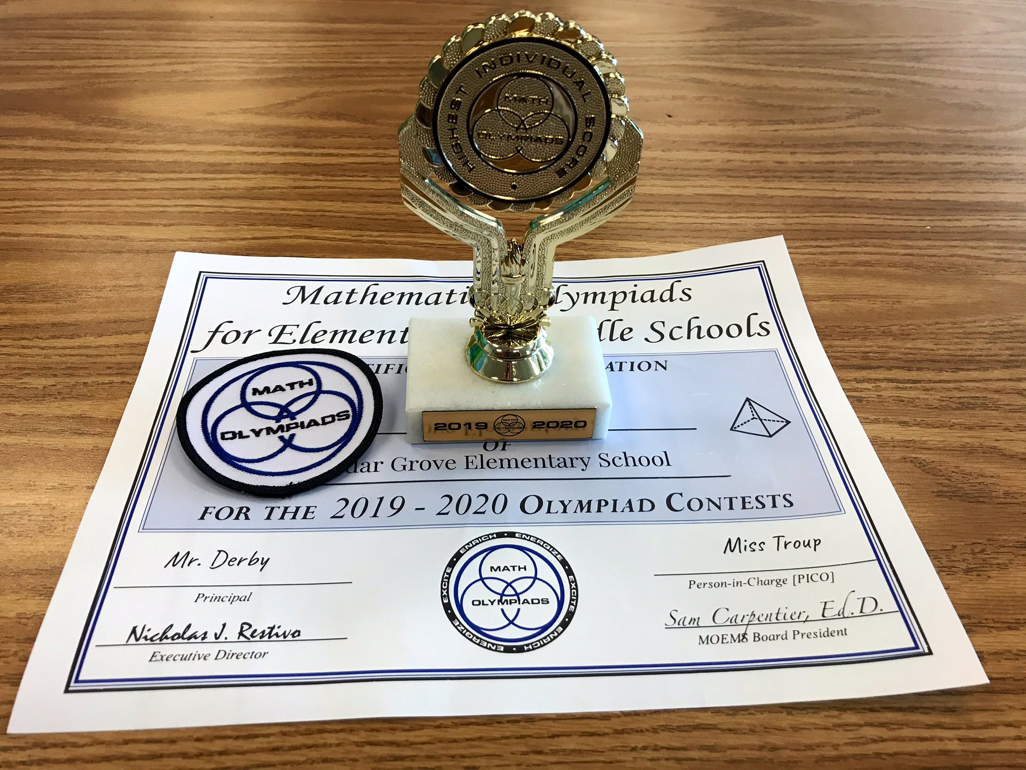 Lee Derby on Twitter: "We had our Math Olympiad celebration today