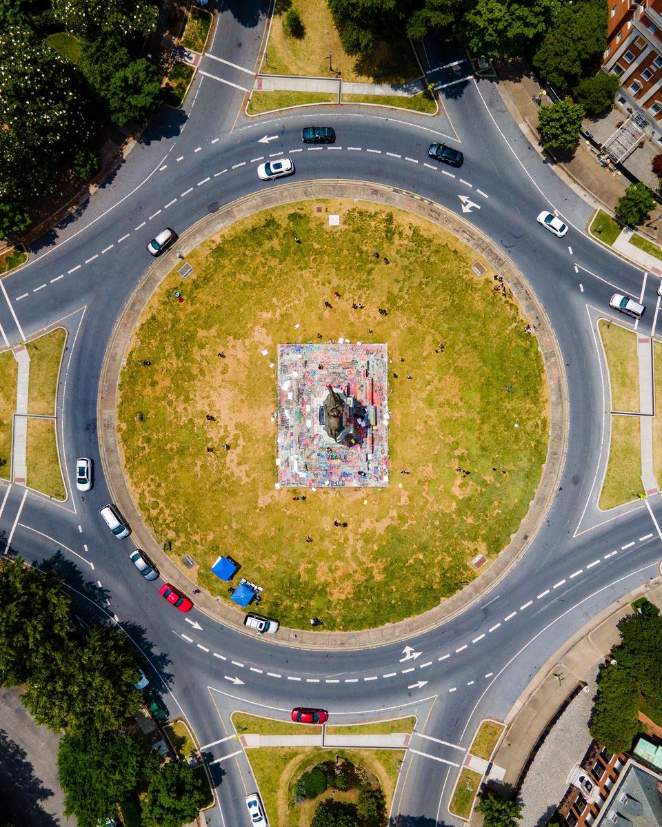 Before and after of the Robert E. Lee statue in Richmond Virginia. 

Protestors making their voices heard! The grass turning yellow is a testament to all the people marching to end police brutality in recent weeks. #blacklivesmatter