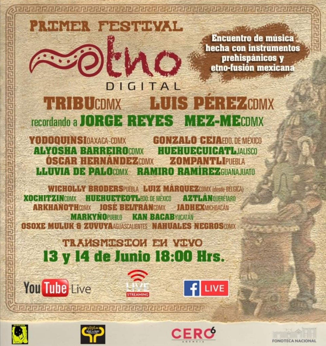 4Bacab's tweet photo. #KanBacab presente en el #PrimerFestivalEtnoDigital. Transmisión en vivo por la página de Facebook oficial del evento #ETNO (@musicaetnomx) y YouTube live, así como por todas las páginas oficiales de los grupos y artistas participantes este 13 y 14 de junio, 18:00 hs. #música https://t.co/87TtO8w5lD