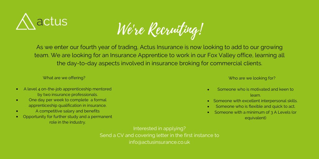 We're looking to hire an #apprentice but without all the boardroom shenanigans of Lord Sugar! If you think you fit the bill, fancy qualifying in #businessinsurance and are local to #Sheffield drop us a line now! #sheffieldissuper