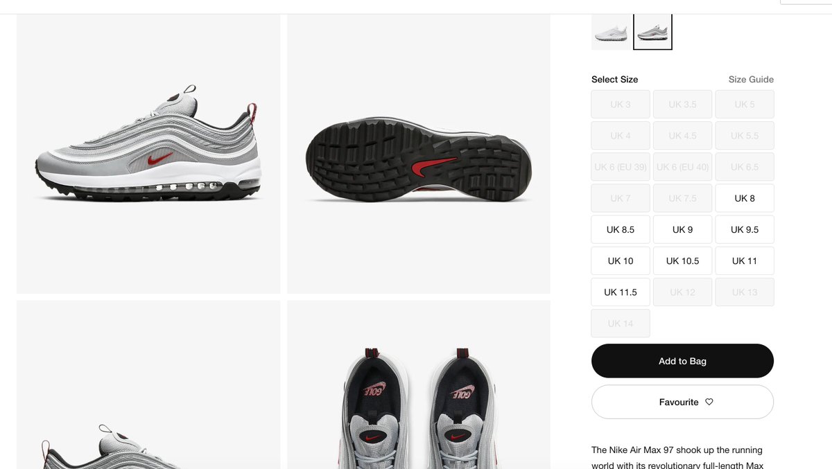 air max 97 silver bullet golf