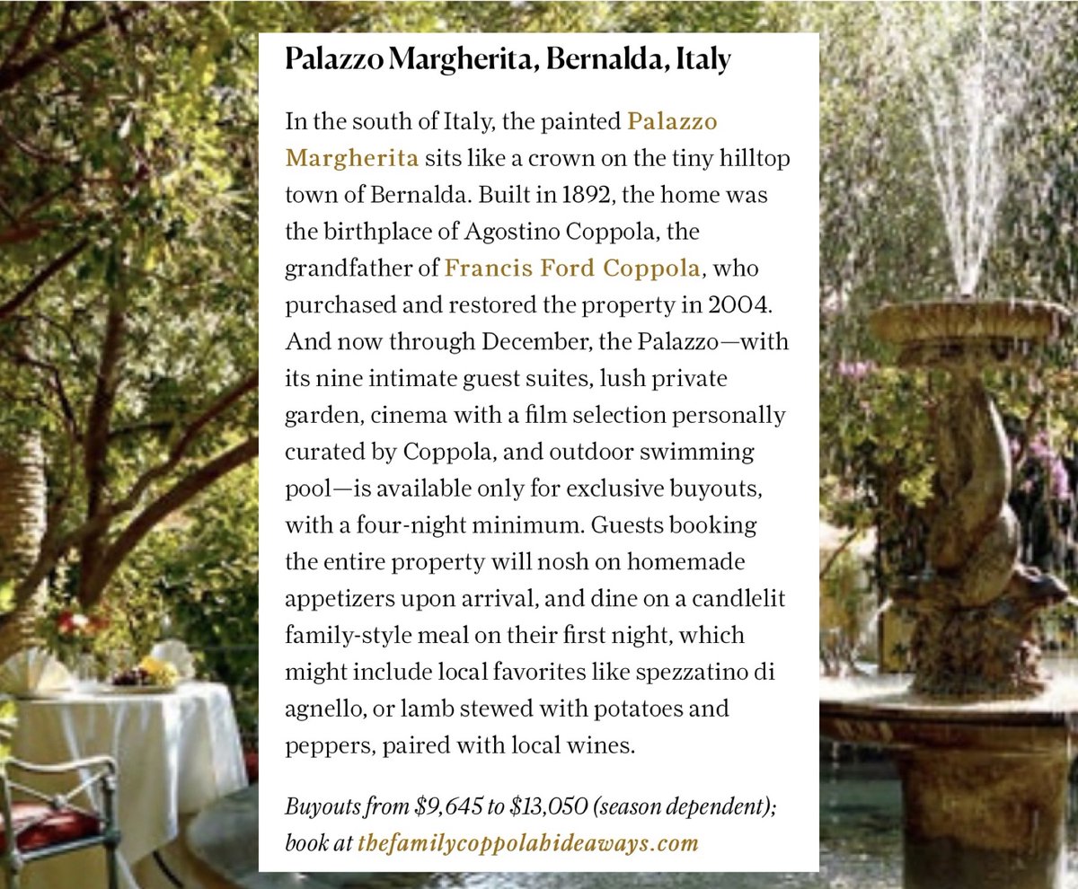 Bennett_Mercado's tweet photo. Ask us for details on a buy out at Palazzo Margherita and for full article in Conde Naste Traveler: https://t.co/ACKIQbrOc3 https://t.co/fi8PWVNody