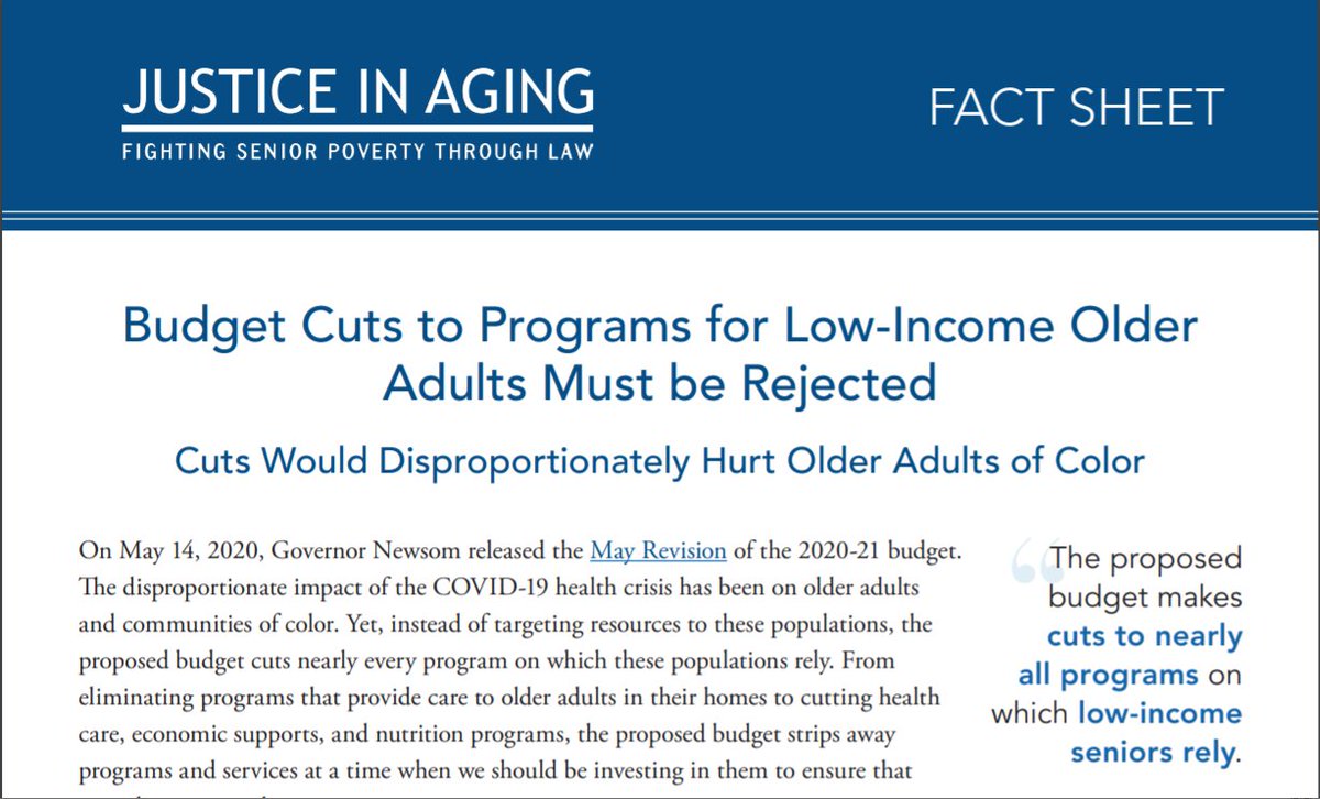 justiceinaging's tweet photo. Low-income older adults, especially ppl of color, are dying of #COVID19 at alarming rates in #California. #CaBudget should prioritize #Medicaid programs that advance health equity. @GavinNewsom https://t.co/Np7Bgeoijc #CareNotCuts #SaveCBAS
#SaveMSSP https://t.co/2nOahkrfp1