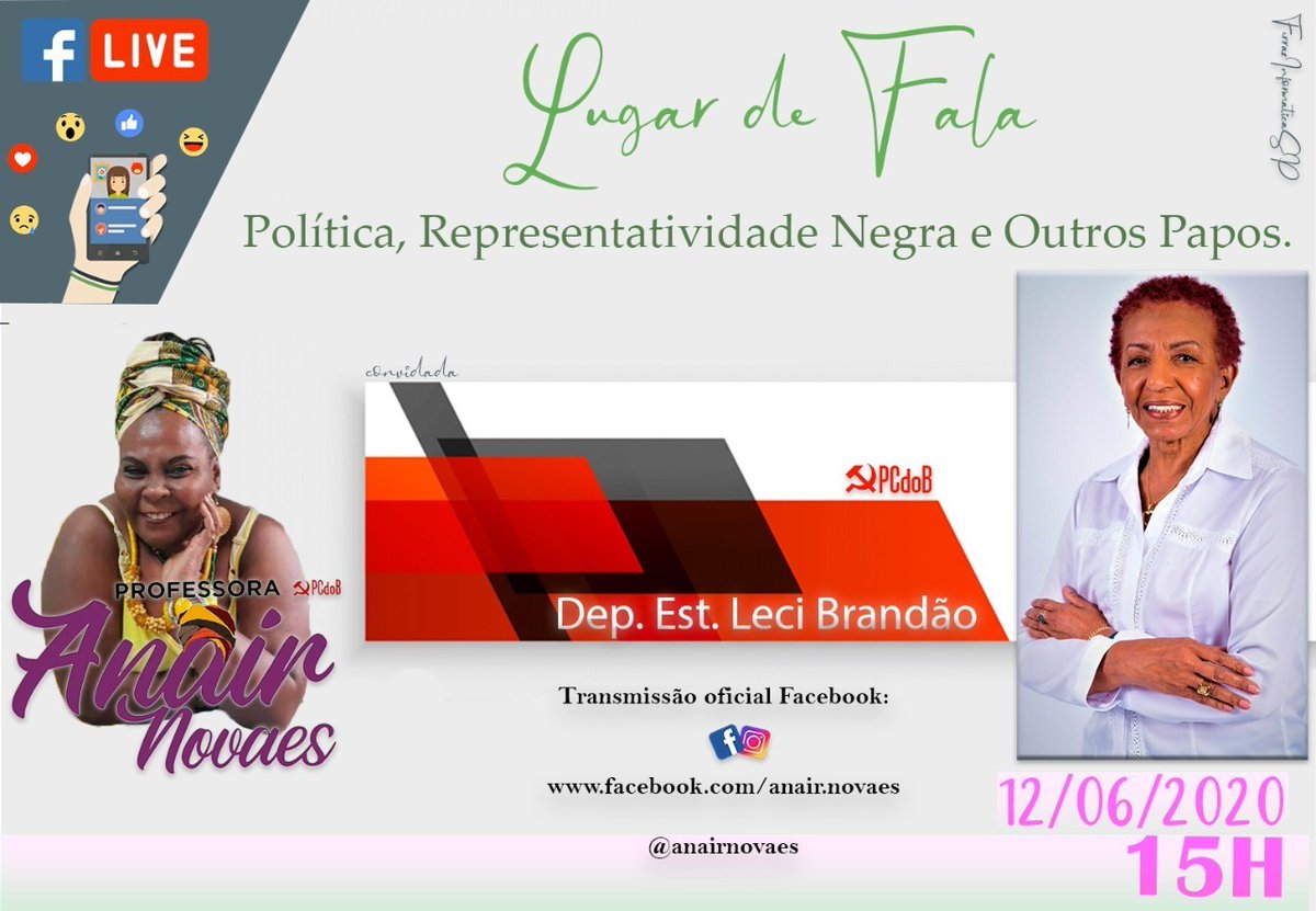 lecibrandao's tweet photo. Minha gente, amanhã tem bate-papo com a querida Anair Novaes sobre representatividade negra!
Esperamos vocês 😉🙏🏿!
12.06, 15h00, no Face @anair.novaes
#MulheresNegras #VidasNegrasImportam #NegrasNoPoder https://t.co/5mQ55nCVOl