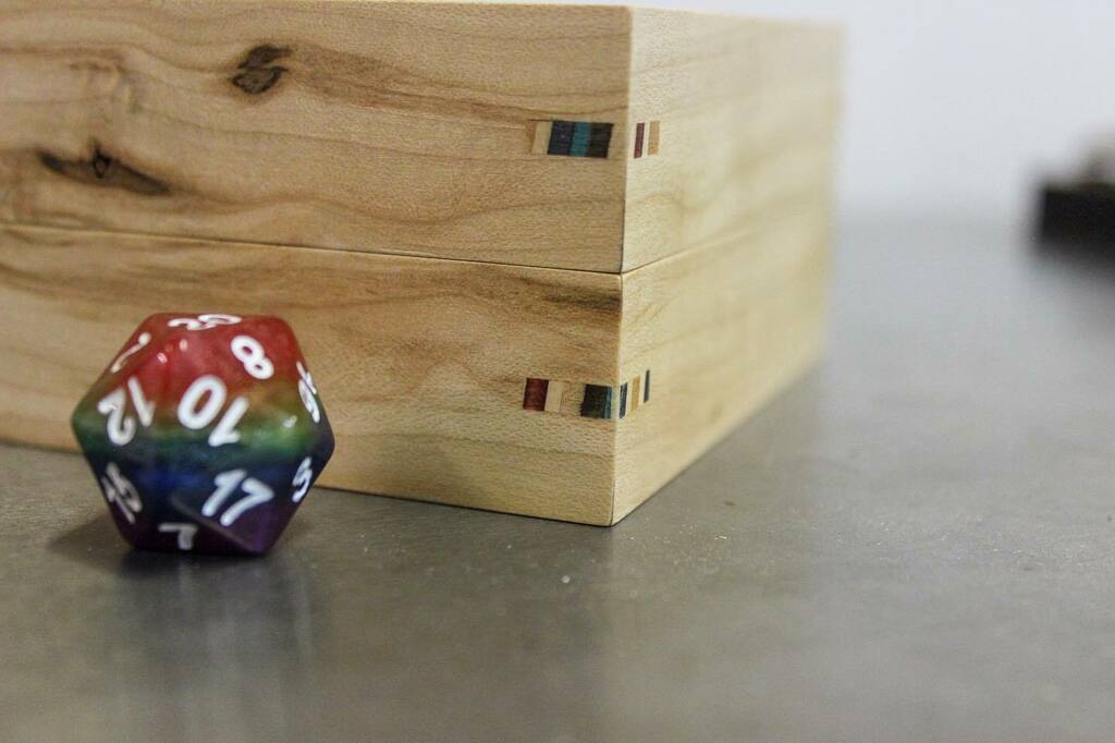 DryadGamingCo's tweet photo. These recycled skateboard splines were not easy but definitely worth it! 🌈 🛹 🎲 https://t.co/UoH6TYT36A https://t.co/9dOnlRVi8x