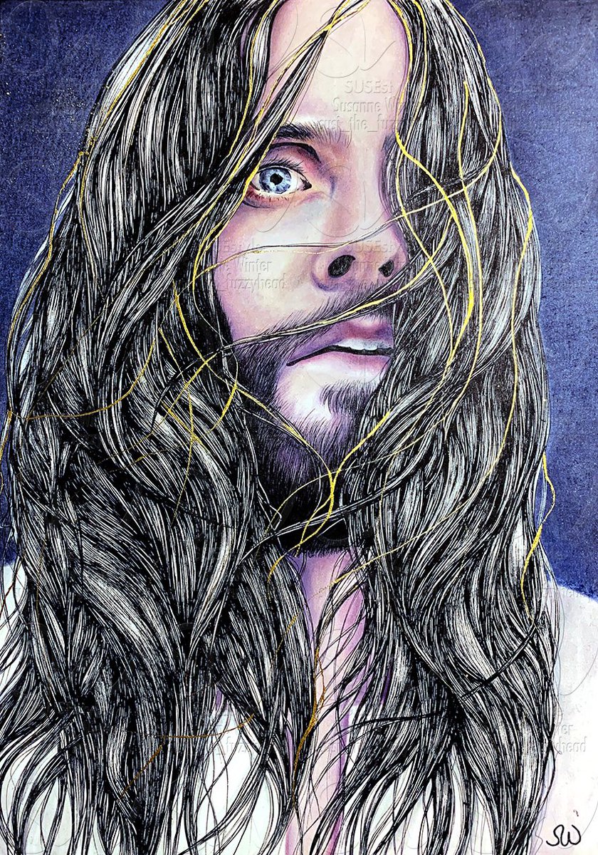 I finished my #drawing of @JaredLeto with my lovely #PanPastel colors & black #ink! Do you like it? @30SECONDSTOMARS #MARSart #ECHELON #ART #thirtysecondstomars #jaredleto #30secondstomars #pastel #pastelart #pasteldrawing #marsamerica #artistlife #realisticart #portrait