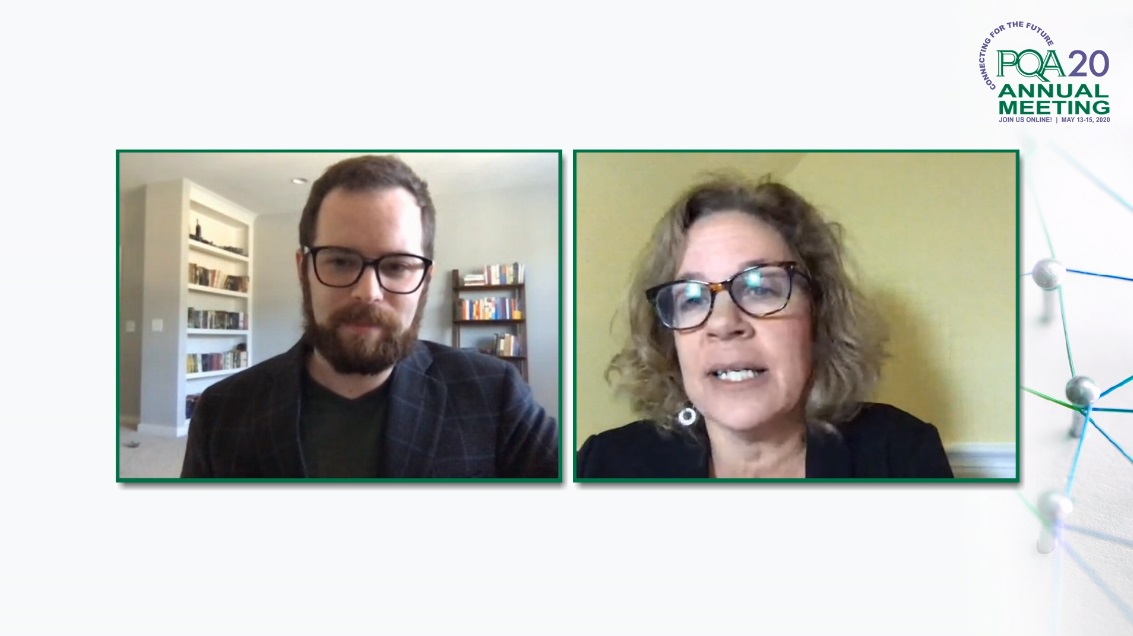 PQAAlliance's tweet photo. PQA education director @JakeGaldo talks with @BABortz about how @VAHthInnovation brought the diversity of Virginia's health care stakeholders together to collaborate on #valuebased care initiatives. #pqa20 https://t.co/kS3Kilg2bD