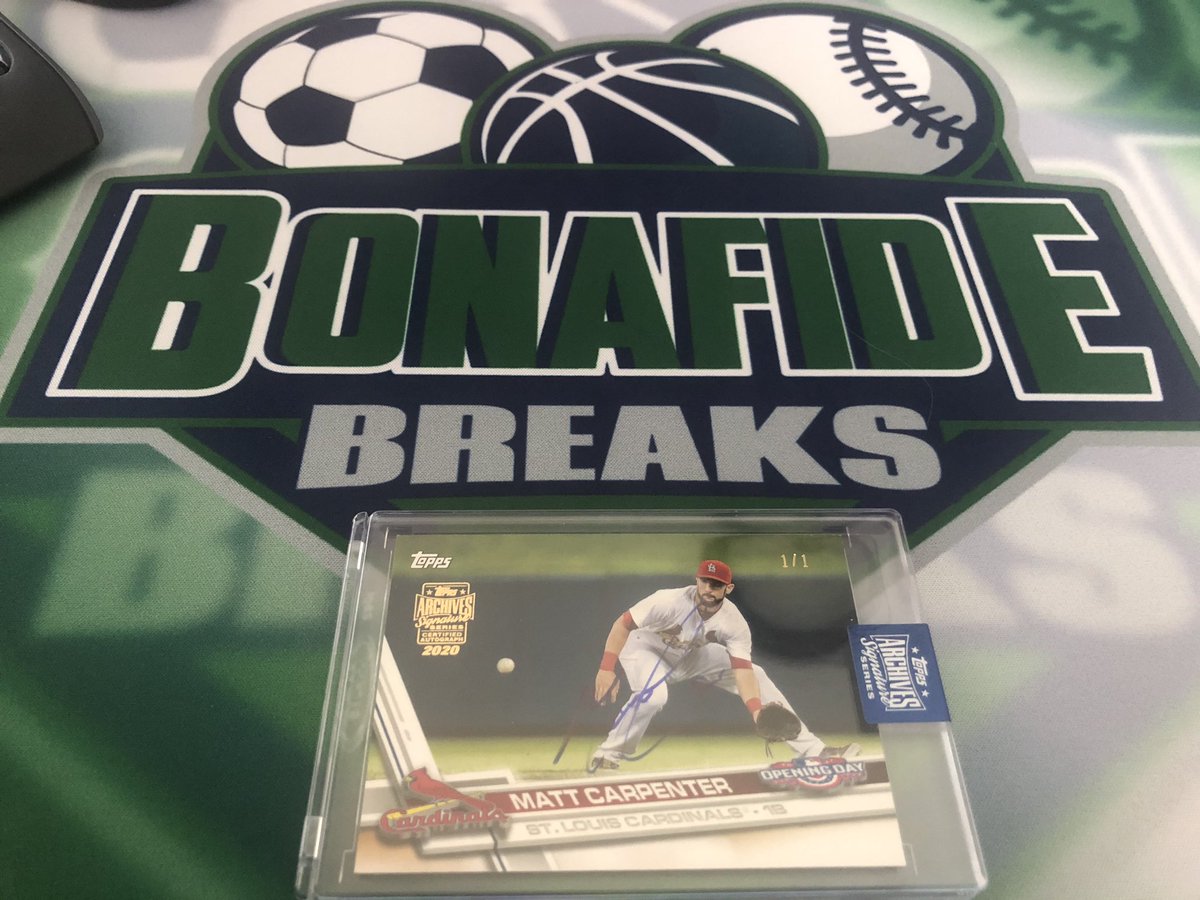 BonafideBreaks's tweet photo. Giveaway Time!!!
To Enter : Follow &amp; Retweet

⚾️2017 Topps Opening Day⚾️
⚾️    Matt Carpenter 1/1       ⚾️

We will draw winner on June 16th. https://t.co/nen3EDjlsY