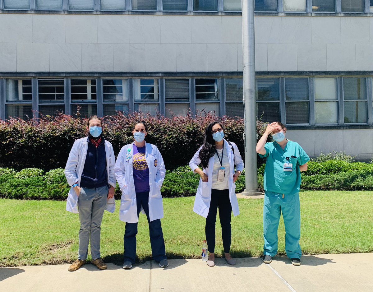 Healthcare Professionals Peaceful Protest against Racism. Thank you @tulanemedical @LSUHealthNO for organizing and speaking out. #WhiteCoatsForBlackLives @raymondgwattsmd