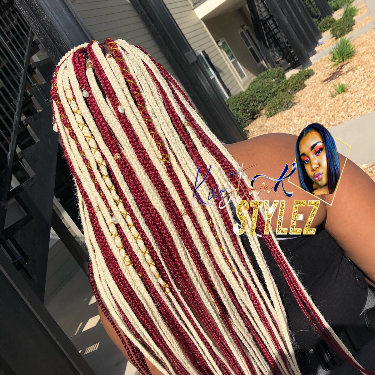 kustom_stylez's tweet photo. Large Thigh Plaits !! Tucked to perfection baby !! GET YA SOME ❤️🥰 https://t.co/Yeppzgh0a7 https://t.co/nH0zOZIAg6