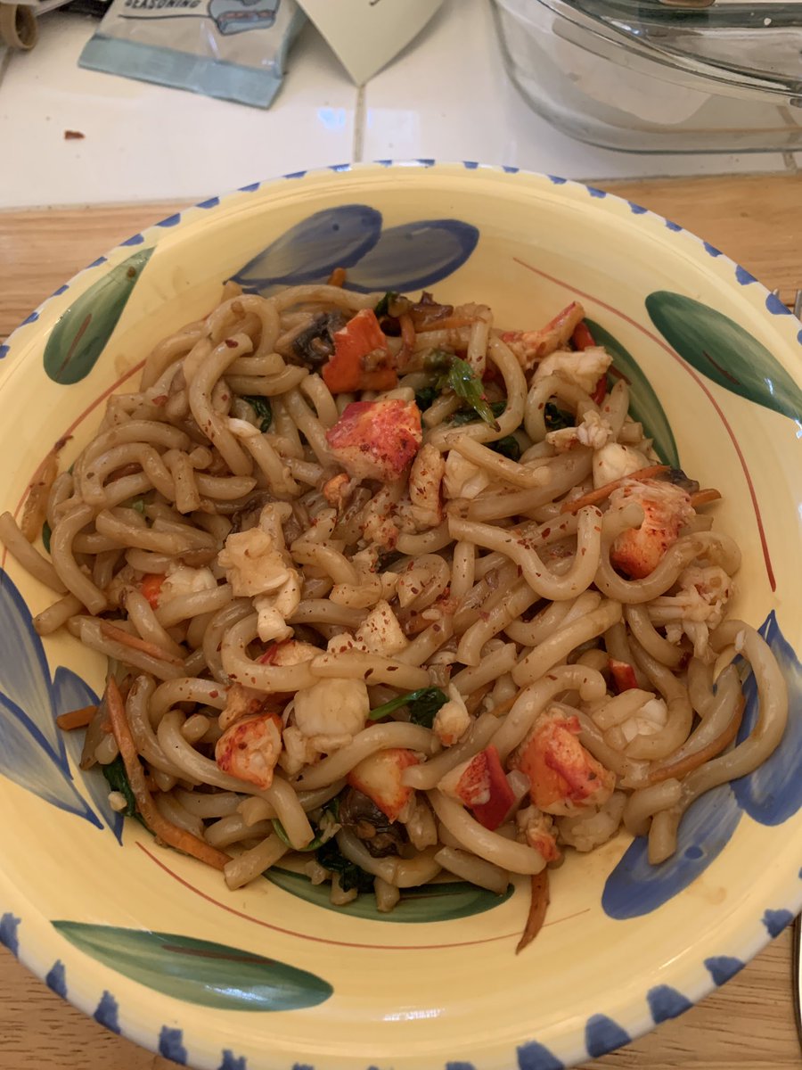 Leftover lobster from yesterday became these udon noodles today