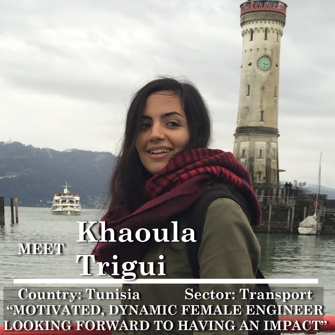 engineer4change's tweet photo. Welcome to E4C Fellow Khaoula Trigui who is from Tunisia & lives in Germany. She will work on a research collaboration w/ our trusted partner @AUB_Lebanon around the challenges to sustainable intersectoral technologies in the #MENA region & the barriers to scale. #E4CFellows https://t.co/VtKg7Qlyc8