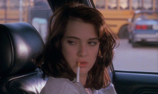 coolgirling's tweet photo. winona ryder in cars with a cigarette https://t.co/BZP2DMh4x8