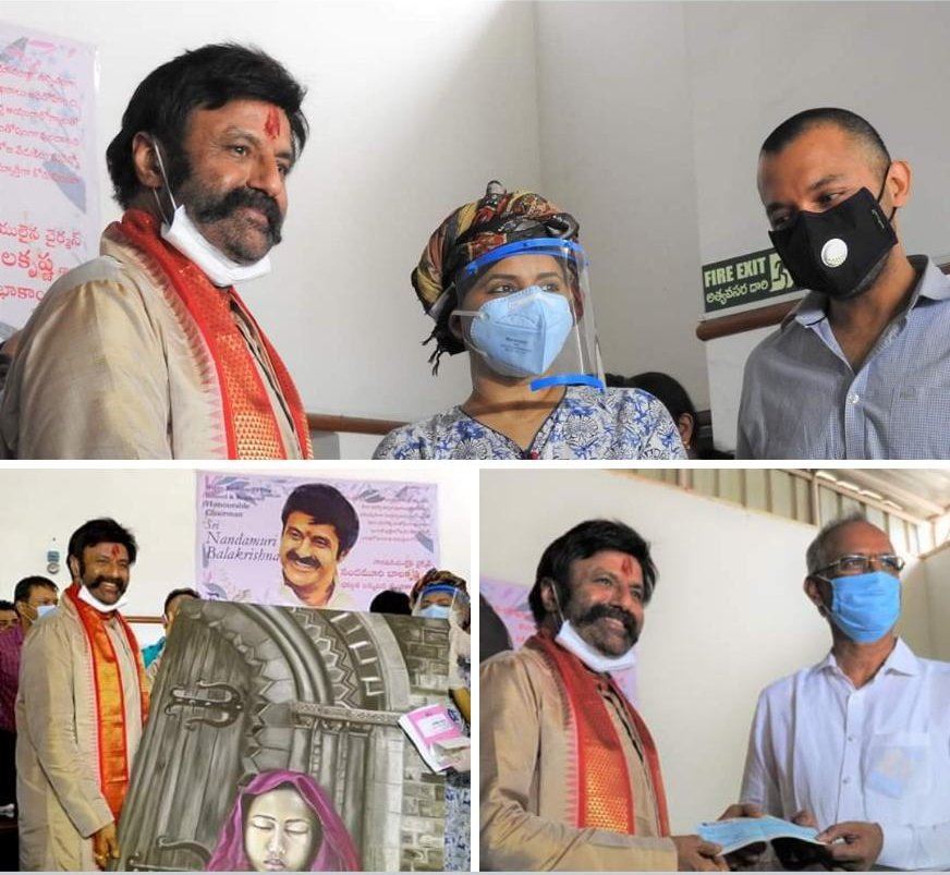 manabalayya's tweet photo. Donations have been pouring in for @Basavatarakam1 despite covid. Meghana rao garu undergoing treatment, donated Rs 10L and gifted a painting.
Seetha rama raju garu donated Rs 1L. 
These speak volumes about hero and hospital.
#NBK thanked them via FB
Link- https://t.co/Y6DDPIi6xV https://t.co/AzRJ8q9OvA