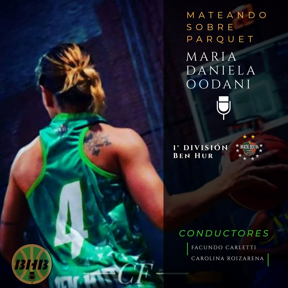 #BenHur🇨🇮 en 🏠
#MateandoSobreParquet🎙️

Nos fuimos un poco más a la actualidad y para ésta edición toca charlar con quién logró convertirse en un emblema a nivel local como nacional, siendo jugadora y DT a la par.

🌟Daniela Oldani, campeona indiscutible del básquetbol femenino.