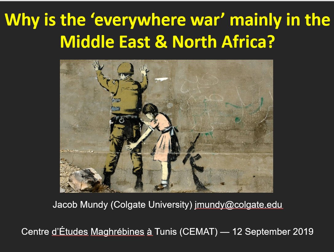 C_E_M_A_T's tweet photo. ✨✨#ThrowbackThursday to our brilliant Fall 2019 Lecture✨✨
"Why is the "everywhere war" mostly in the Middle East and North Africa?" by Jacob Mundy (@MundyProf).
And keep an eye out for the podcast!!🔜
#ThursdayTunisTalks #Oil #Security #MENA
#sharing_knowledge_everyday https://t.co/SS1Zykox7x