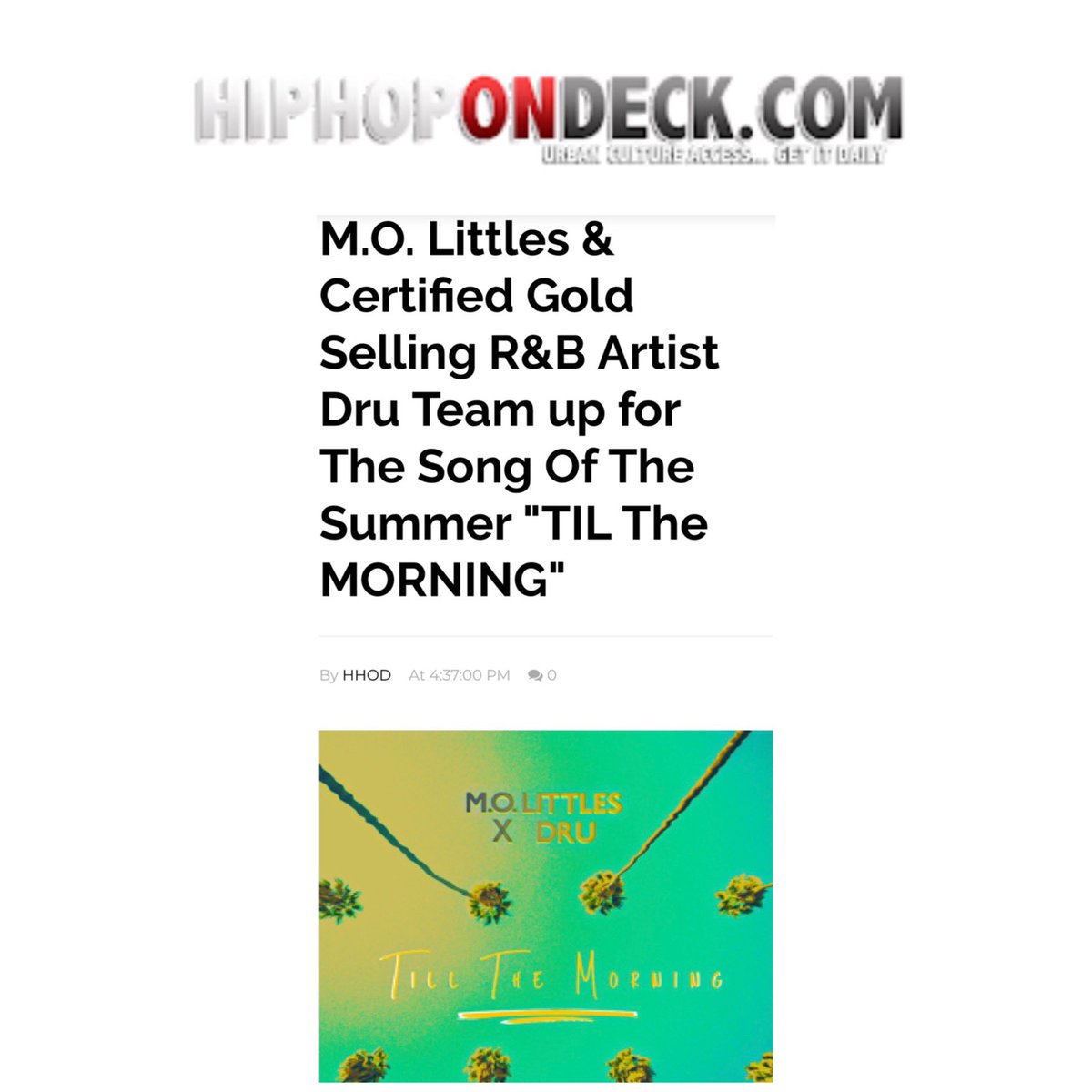 sashastoltz's tweet photo. @Hiphopondeckcom covers the news of #sashastoltzpublicity Clnts #hiphop artist @mdotodot & @TheJUNOAwards certified Gold R&B Artist @DRUGRANGE single #tilthemorning dropping June 19 https://t.co/ZajgNXxeXH #molittles #dru #newmusic #randb #rap #ThursdayMotivation #clientlove https://t.co/YO39m7rKiW