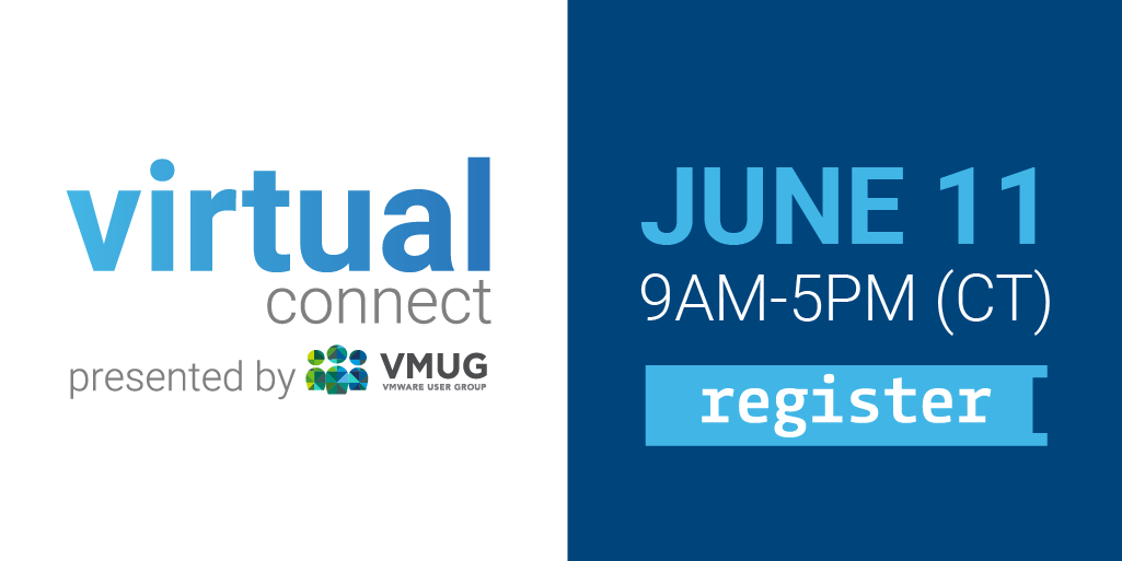 Today is the day! JUST 30 MORE MINUTES until the #VirtualConnect environment is OPEN.

Are you ready for a day of EPIC keynotes? It's not too late to register and join us: vmug.link/Qsp950A4Z70