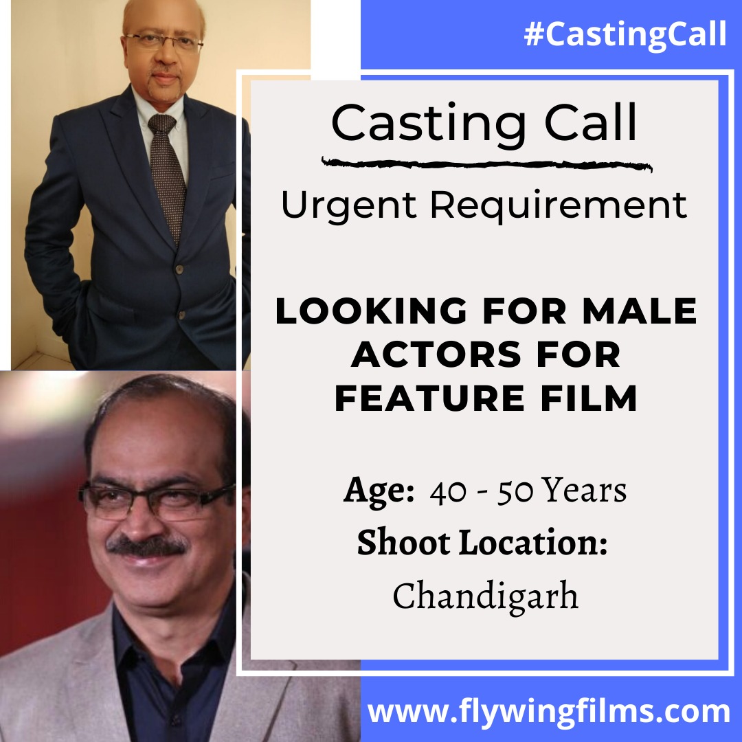 FlywingFilms's tweet photo. #CastingCall #Urgent
Urgent Requirement for Male Actors for Feature Film.
Age : 40 - 50 years
Shoot Location : Chandigarh
Interested Candidates Register Yourself at :
https://t.co/2Ri4yvYq7k

#CastingCall #SeniorArtists #Acting #Auditions #CastingDirectors #FlyWingFilms https://t.co/RrCtN1JAdE