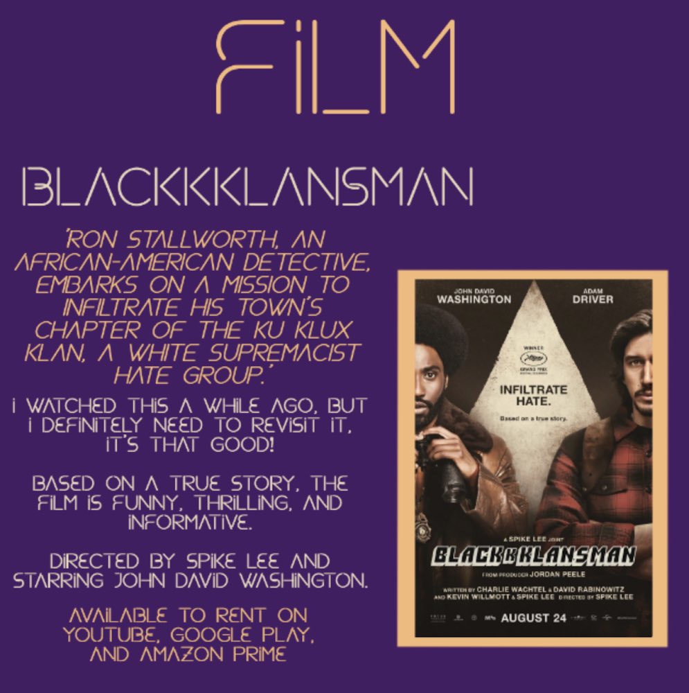 zaynekadry's tweet photo. Film by Spike Lee, featuring John David Washington.

#exploreblackculture
#blacklivesmatter #amplifyBlackvoices https://t.co/zej23picwj