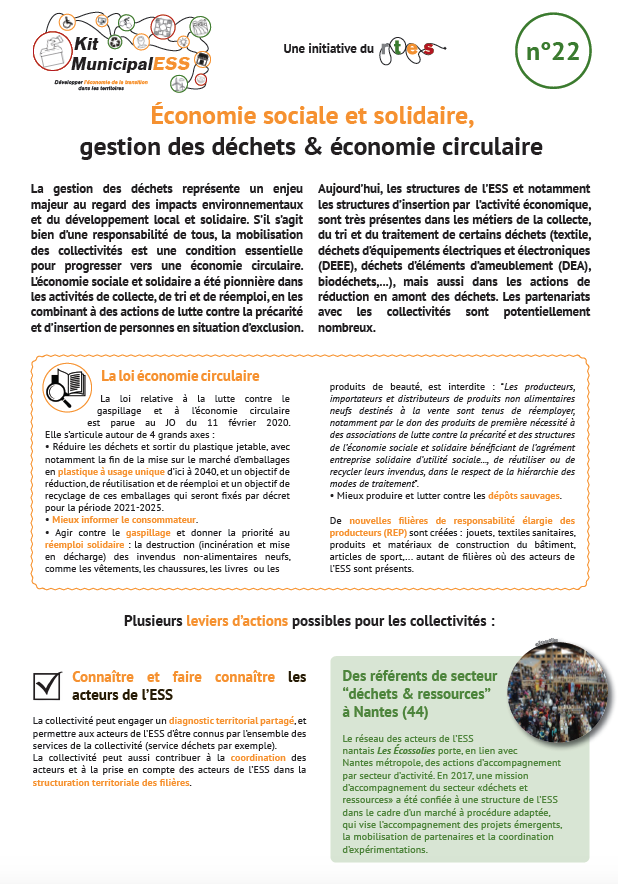 ReseauRTES's tweet photo. 📝 Découvrez deux nouvelles fiches du kit #MunicipalESS :  
fiche n°2⃣1⃣ - #ESS, petite enfance &amp; famille 👶
fiche n°2⃣2⃣ - #ESS, gestion des déchets &amp; économie circulaire ♻️ 👉https://t.co/Chp4b7uH5R https://t.co/jK3cwBarEp