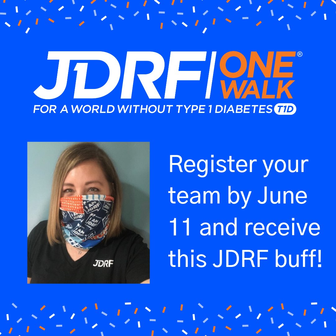 JDRFCentralOH's tweet photo. Today is the last day to register your One Walk team to get this JDRF buff you can used as a face mask! Register at https://t.co/i5VSlvFTRV https://t.co/CPFnq8PaNK