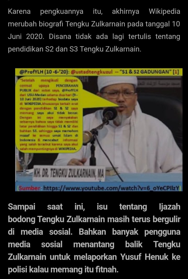 ProfYLH's tweet photo. STRATEGI @ProfYLH KALAHKAN @ustadtengkuzul:"Selama Ini Ayah Naen Kuasai Media,Tapi Kali ini Semua Harus Akui @ProfYLH Kuasai Media &amp; Berhasil Giring Wartawan Tulis @ustadtengkuzul Akui Tak Punya Ijazah S1,S2&amp;S3 (https://t.co/XylcBNEqja). Hebatlah Orang Rote-Asal NTTPro-@jokowi!" https://t.co/Ndzrxj5GKh