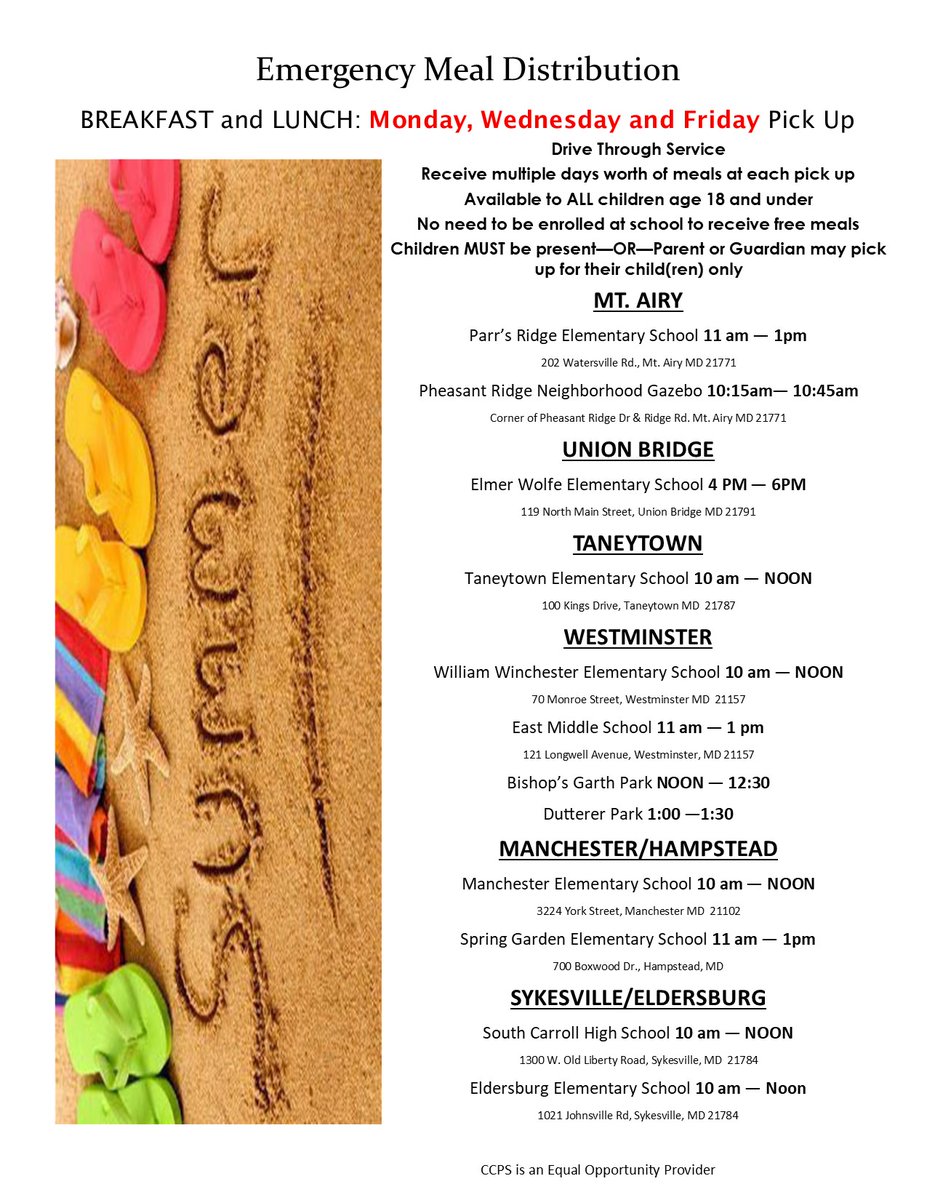 Today may be the last day of school....but our school nutrition staff isn't going anywhere!  We will still be out there doing what we do best!  Find us on Monday, Wednesday and Friday at your favorite pick-up spot! 😎 <a href="/CCPSk12/">Carroll County PS</a> <a href="/NoKidHungryMD/">NoKidHungry Maryland</a> @MSDEnutrition