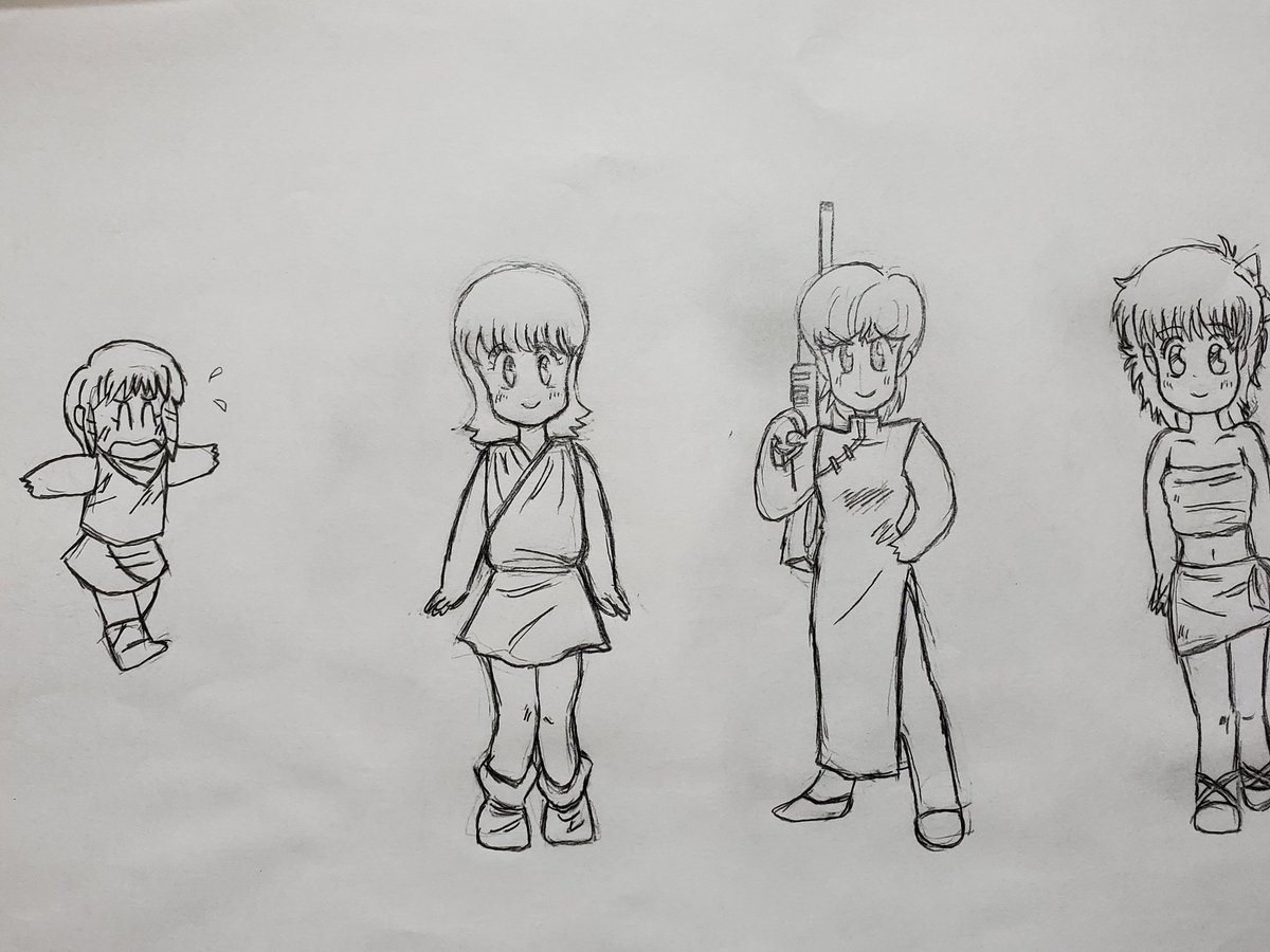 画材と余りのクロッキー帳を捜索中に、残っていた昔々の模写と落書きを発掘。 