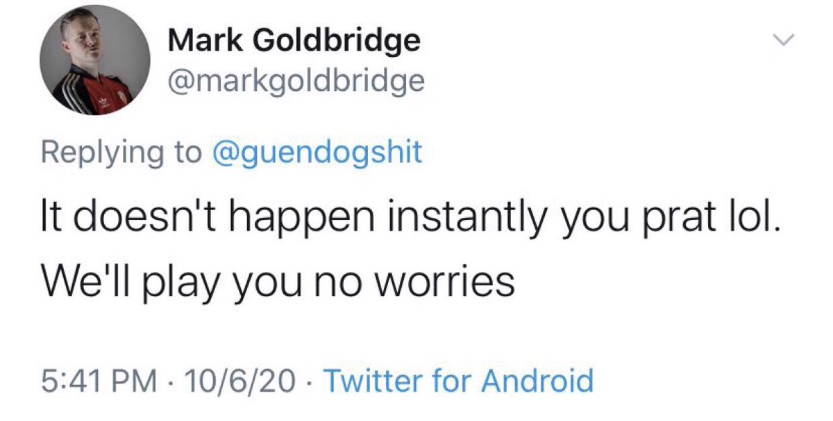 guendogshit's tweet photo. @markgoldbridge clock’s ticking pal ..... ⏰⏳ https://t.co/cqdjxjormw